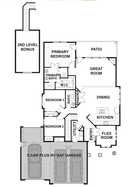 San Savino Floorplan, 2nd Level Bonus, RV Bay, 5-22