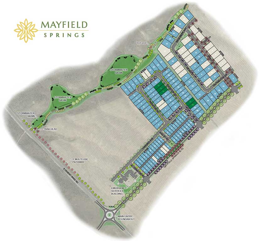 Mayfield Springs Site Map of Gallery Homes by Varriale Available Homes