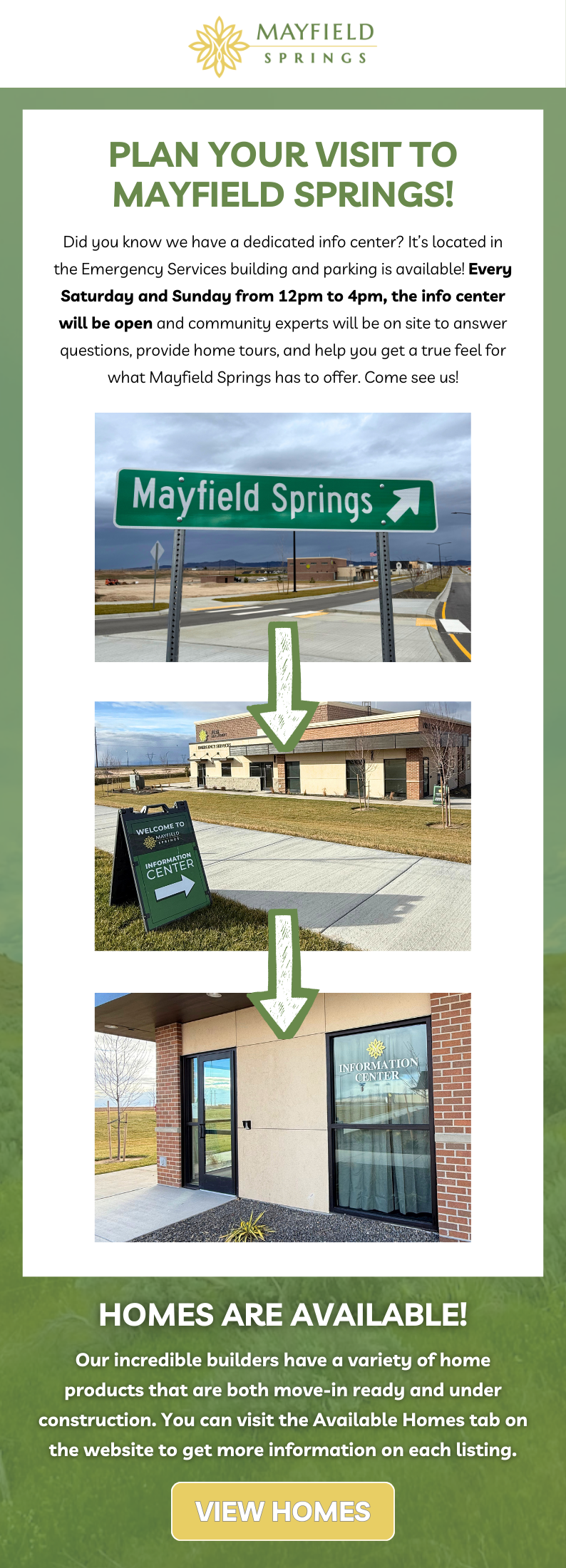 Plan Your Visit to Mayfield Springs Information Flyer